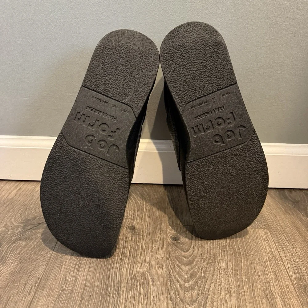 VTG Hitchcock Moc Toe Shoes Mens 9.5  Leather Black Made In Denmark